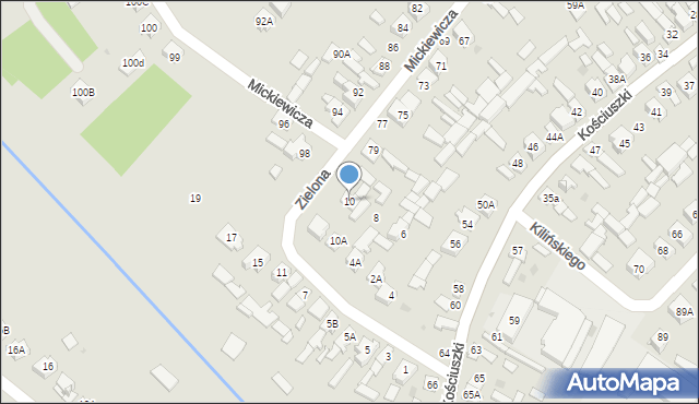 Daleszyce, Zielona, 10, mapa Daleszyce