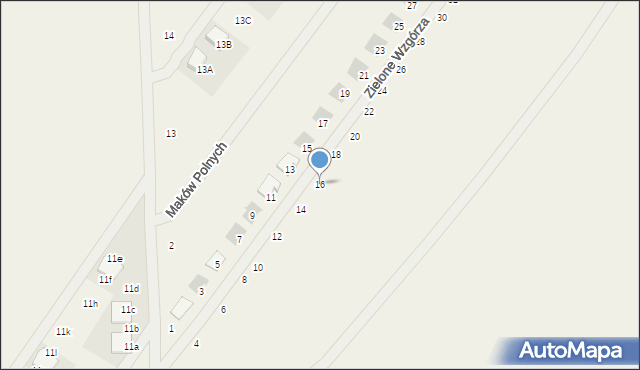 Daszewice, Zielone Wzgórza, 16, mapa Daszewice