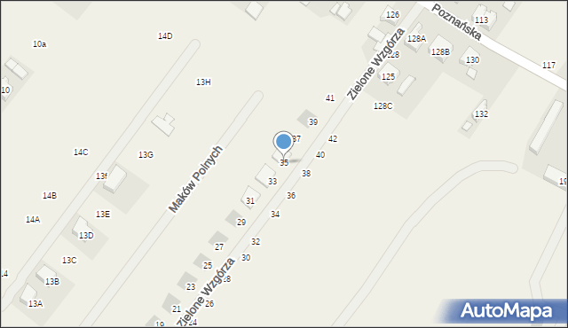 Daszewice, Zielone Wzgórza, 35, mapa Daszewice