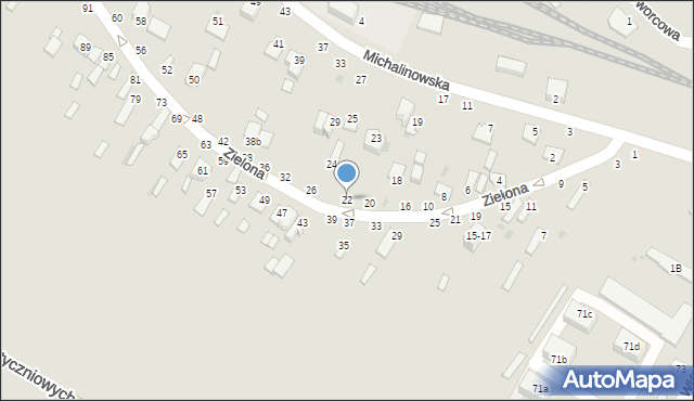 Dęblin, Zielona, 22, mapa Dęblin