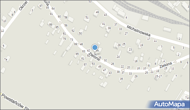 Dęblin, Zielona, 38, mapa Dęblin