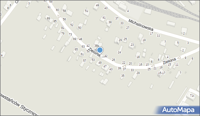 Dęblin, Zielona, 51, mapa Dęblin