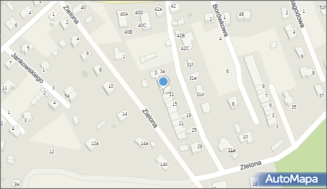 Dębnica Kaszubska, Zielona, 9, mapa Dębnica Kaszubska