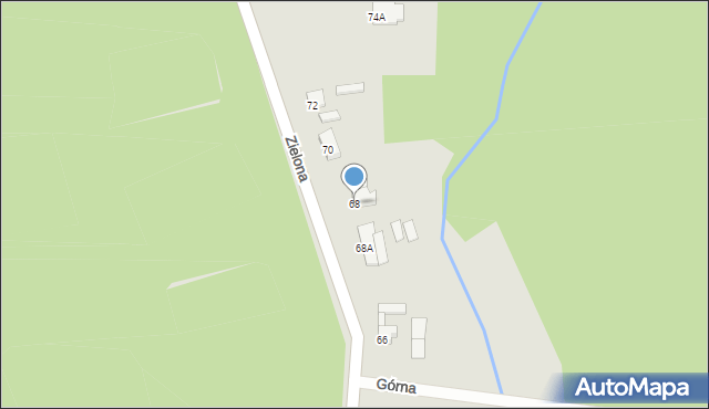 Dębno, Zielona, 68, mapa Dębno