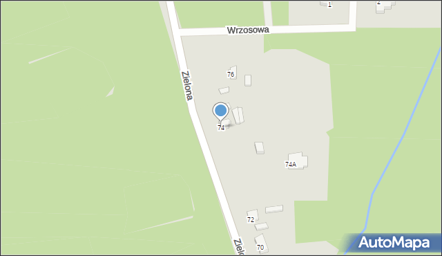 Dębno, Zielona, 74, mapa Dębno