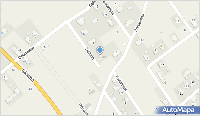 Długomiłowice, Zielona, 2, mapa Długomiłowice