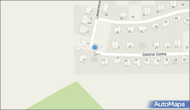 Dobra, Zielona Górka, 12, mapa Dobra