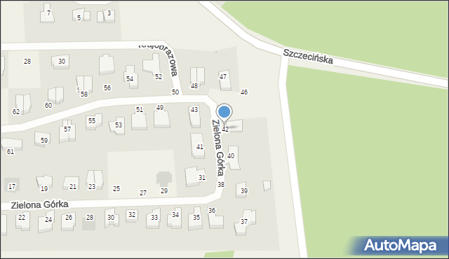 Dobra, Zielona Górka, 44, mapa Dobra