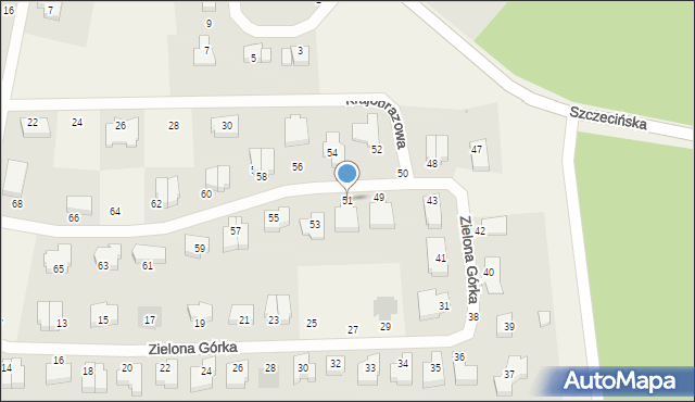 Dobra, Zielona Górka, 51, mapa Dobra