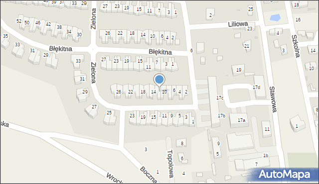 Dobrzykowice, Zielona, 12, mapa Dobrzykowice