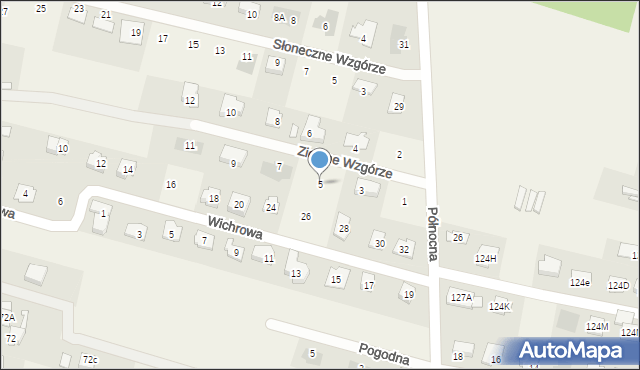 Dominów, Zielone Wzgórze, 5, mapa Dominów