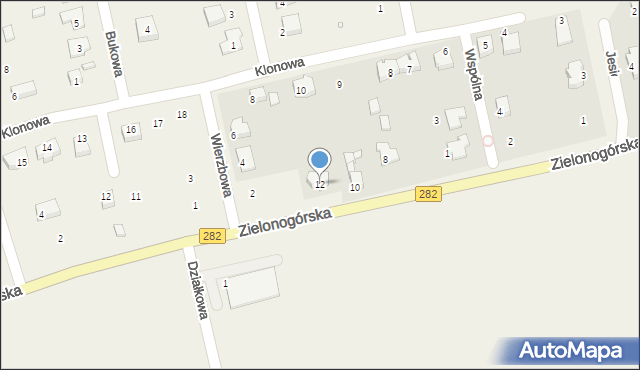 Droszków, Zielonogórska, 12, mapa Droszków