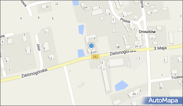 Droszków, Zielonogórska, 6, mapa Droszków