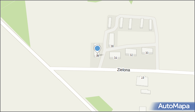 Drygały, Zielona, 36, mapa Drygały