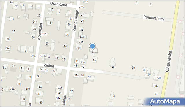 Duchnice, Zielna, 2, mapa Duchnice