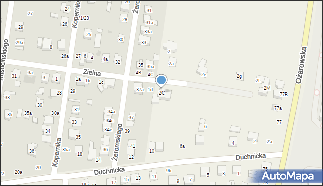 Duchnice, Zielna, 2C, mapa Duchnice