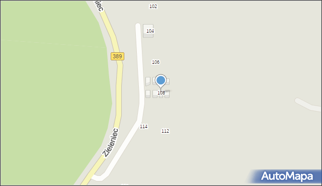 Duszniki-Zdrój, Zieleniec, 108, mapa Duszniki-Zdrój