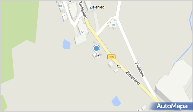 Duszniki-Zdrój, Zieleniec, 72a, mapa Duszniki-Zdrój