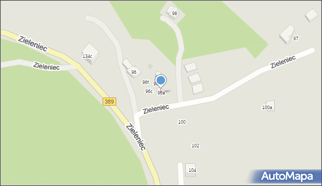 Duszniki-Zdrój, Zieleniec, 96a, mapa Duszniki-Zdrój