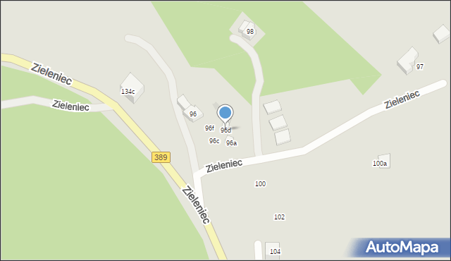 Duszniki-Zdrój, Zieleniec, 96d, mapa Duszniki-Zdrój