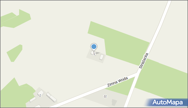 Dworszowice Kościelne, Zimna Woda, 1, mapa Dworszowice Kościelne