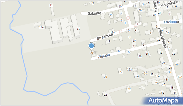 Dynów, Zielona, 10, mapa Dynów