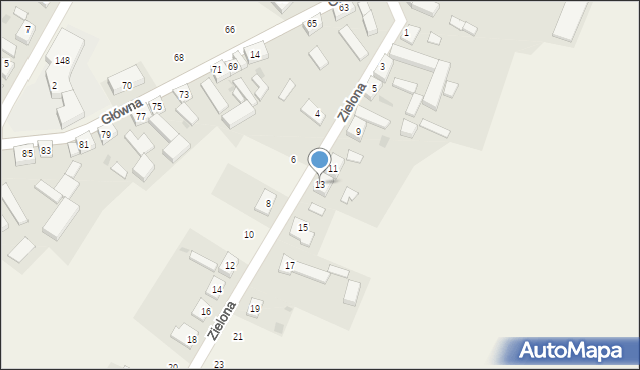 Dziembowo, Zielona, 13, mapa Dziembowo