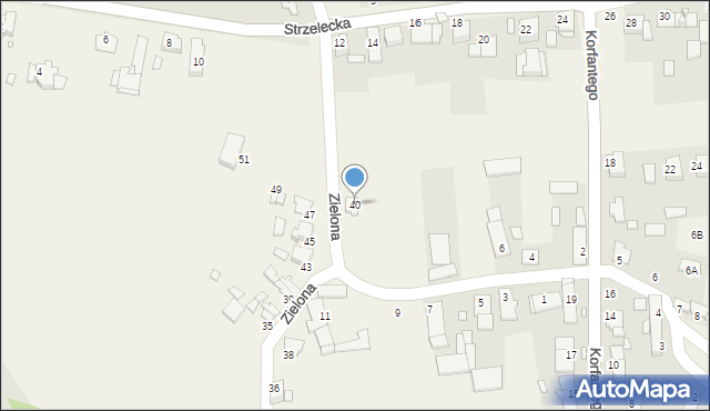 Dziewkowice, Zielona, 40, mapa Dziewkowice