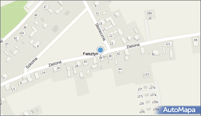 Falsztyn, Zielona, 34, mapa Falsztyn