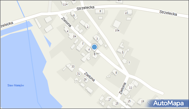 Gąsiorowice, Zielona, 6, mapa Gąsiorowice