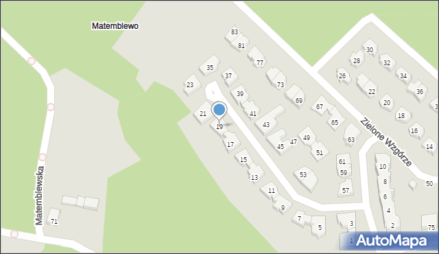 Gdańsk, Zielone Wzgórze, 19, mapa Gdańska