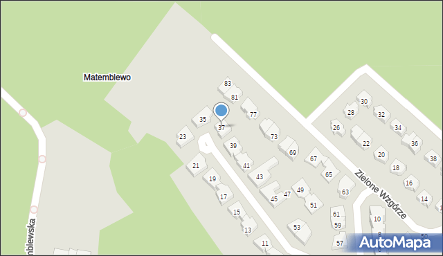 Gdańsk, Zielone Wzgórze, 37, mapa Gdańska