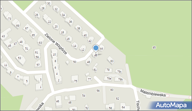 Gdańsk, Zielone Wzgórze, 46, mapa Gdańska