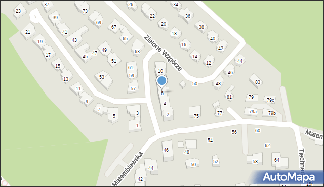 Gdańsk, Zielone Wzgórze, 6, mapa Gdańska