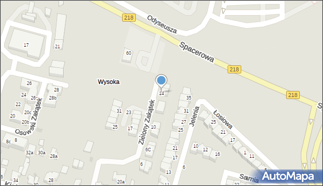 Gdańsk, Zielony Zakątek, 14, mapa Gdańska