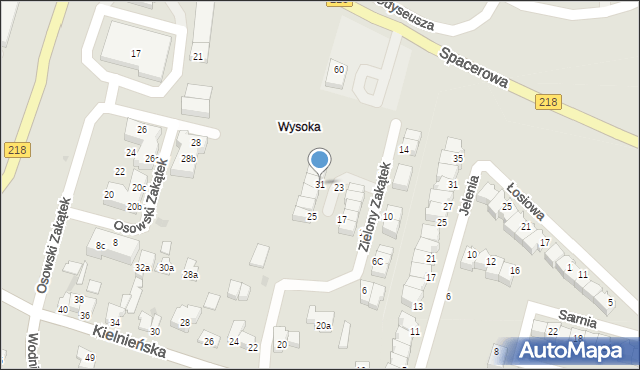 Gdańsk, Zielony Zakątek, 31, mapa Gdańska