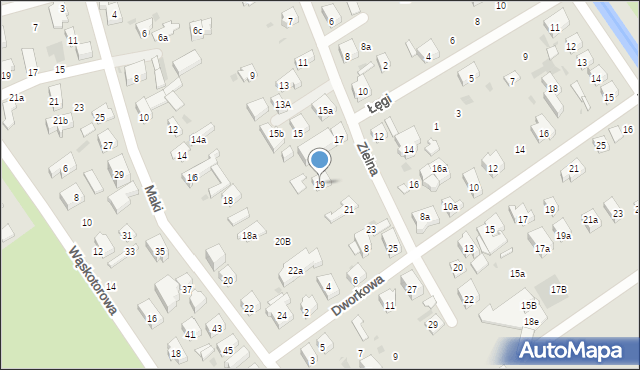 Gdańsk, Zielna, 19, mapa Gdańska