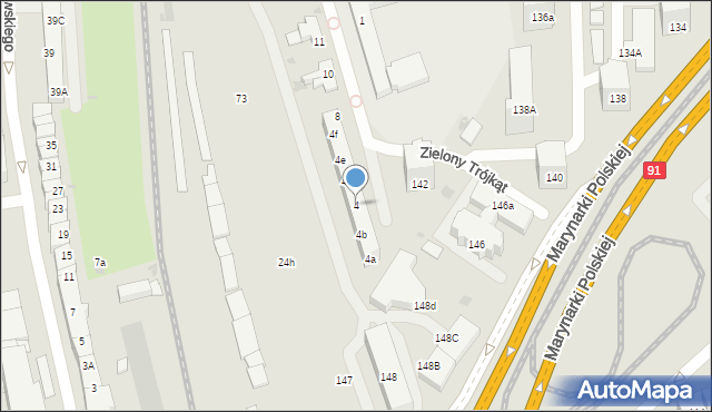 Gdańsk, Zielony Trójkąt, 4, mapa Gdańska