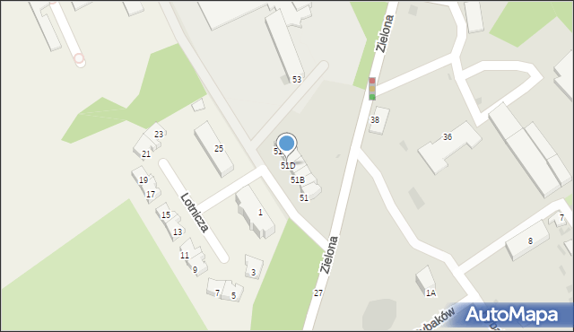 Gdynia, Zielona, 51D, mapa Gdyni
