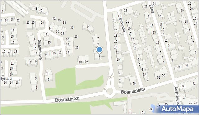Gdynia, Zielona, 1, mapa Gdyni
