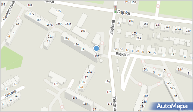 Gdynia, Zielona, 19a, mapa Gdyni
