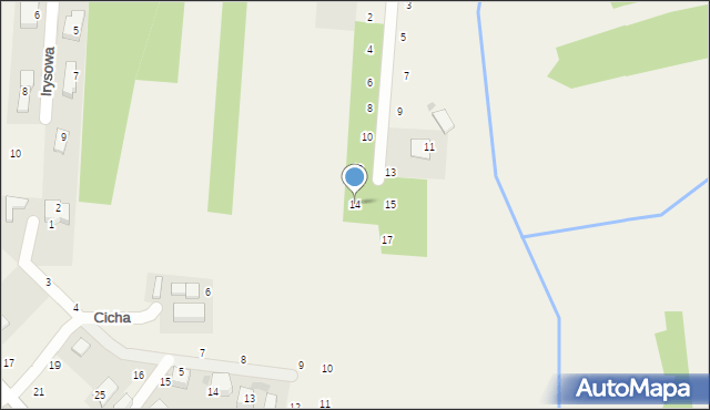 Giebułtów, Zielona, 14, mapa Giebułtów