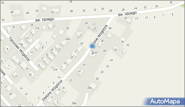 Giebułtów, Zielone Wzgórze, 16, mapa Giebułtów