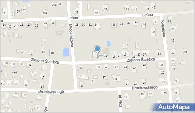 Glinojeck, Zielona Ścieżka, 9, mapa Glinojeck