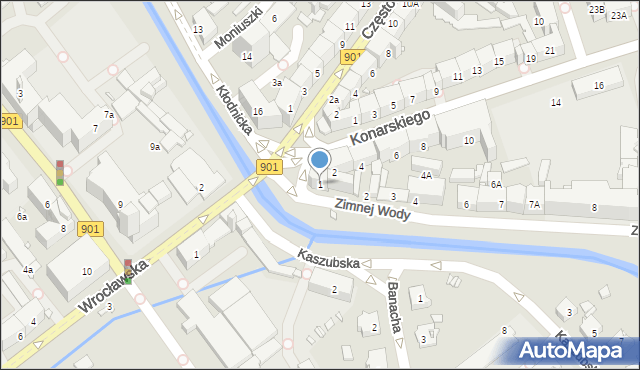 Gliwice, Zimnej Wody, 1, mapa Gliwic