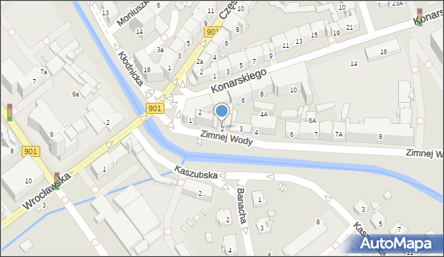 Gliwice, Zimnej Wody, 2, mapa Gliwic