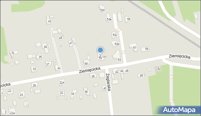 Gliwice, Ziemięcicka, 51, mapa Gliwic