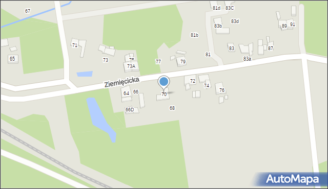 Gliwice, Ziemięcicka, 70, mapa Gliwic