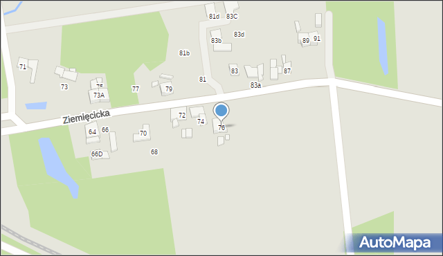 Gliwice, Ziemięcicka, 76, mapa Gliwic
