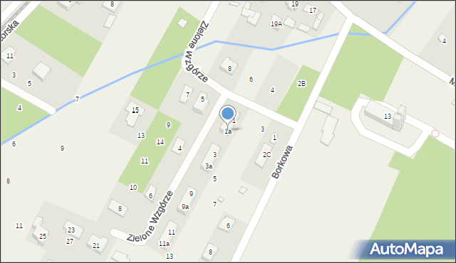 Głosków, Zielone Wzgórze, 1a, mapa Głosków